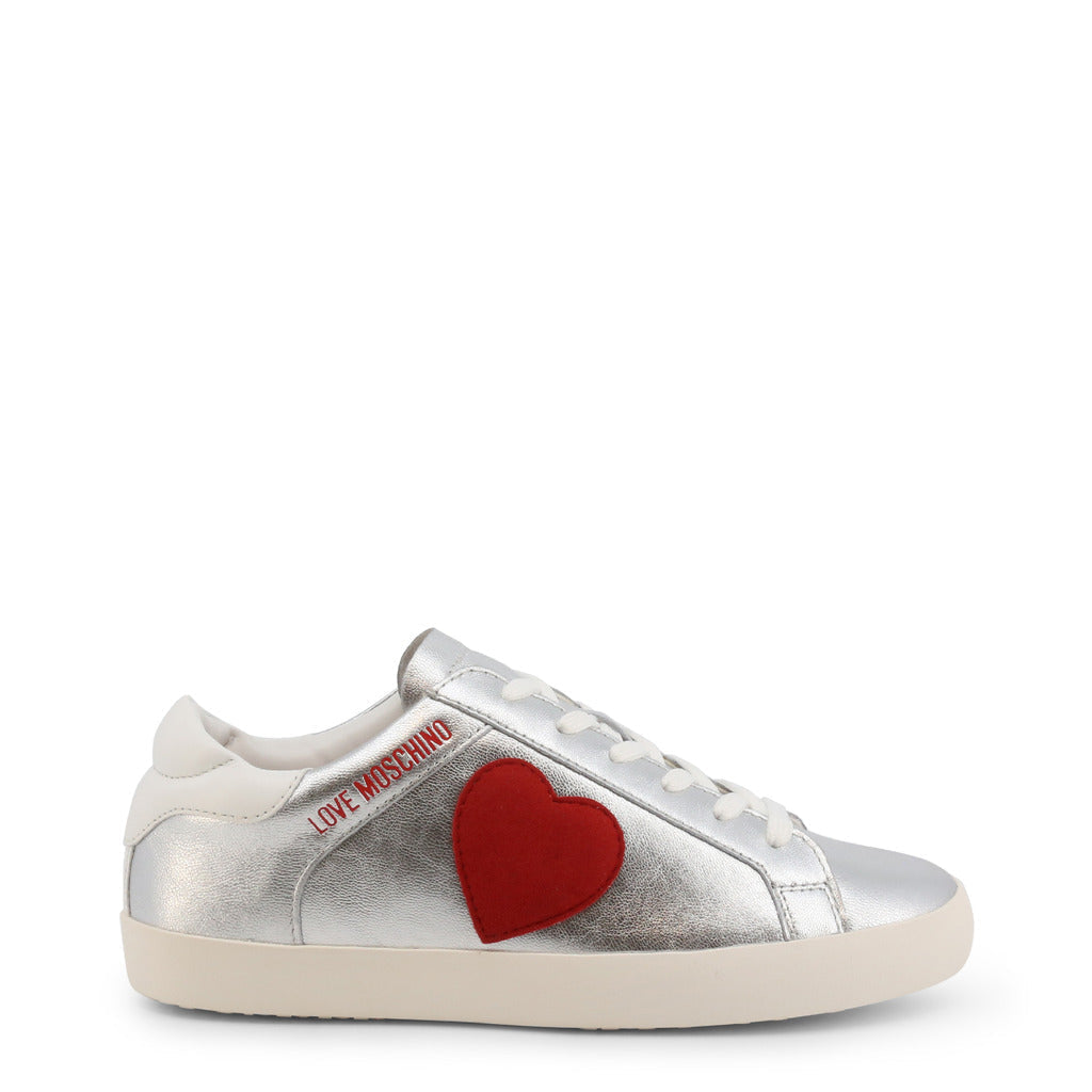 Women Silver Heart Sneakers