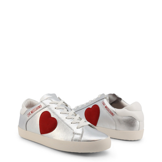 Women Silver Heart Sneakers