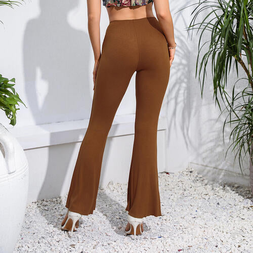 Exposed Seam High Waist Bootcut Pants