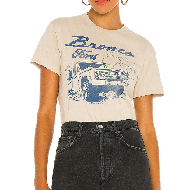 Women Short Sleeved Classic Ford Bronco Car Printed Graphic Tee