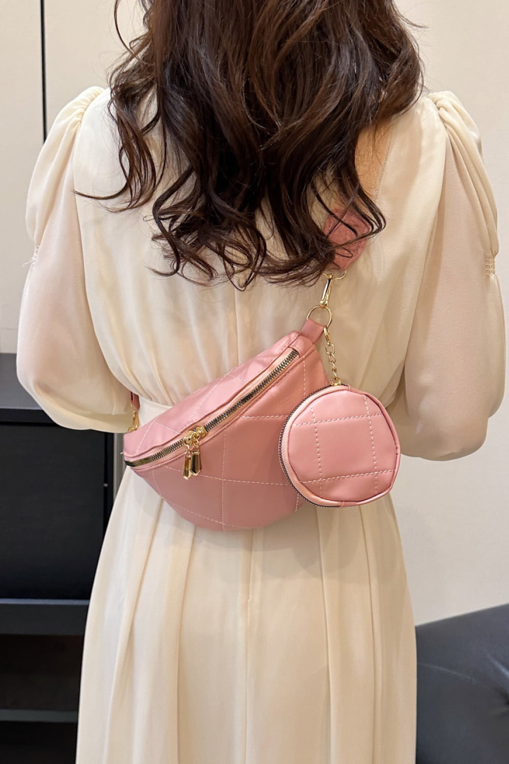 PU Leather Sling Bag with Small Purse